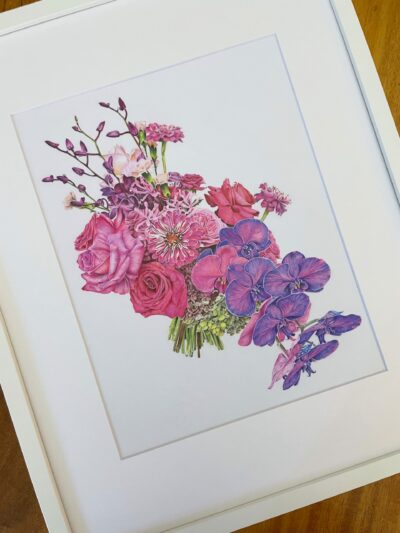 Tropical Bouquet Drawing. A Modern take on flower preservation
